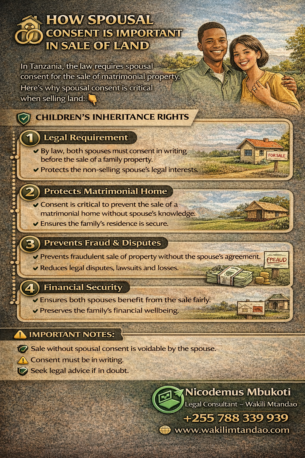 importance of having spousal consent in land buying and selling processes.